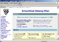 Screenshot der Webseite des Schachklubs Hietzing 2002